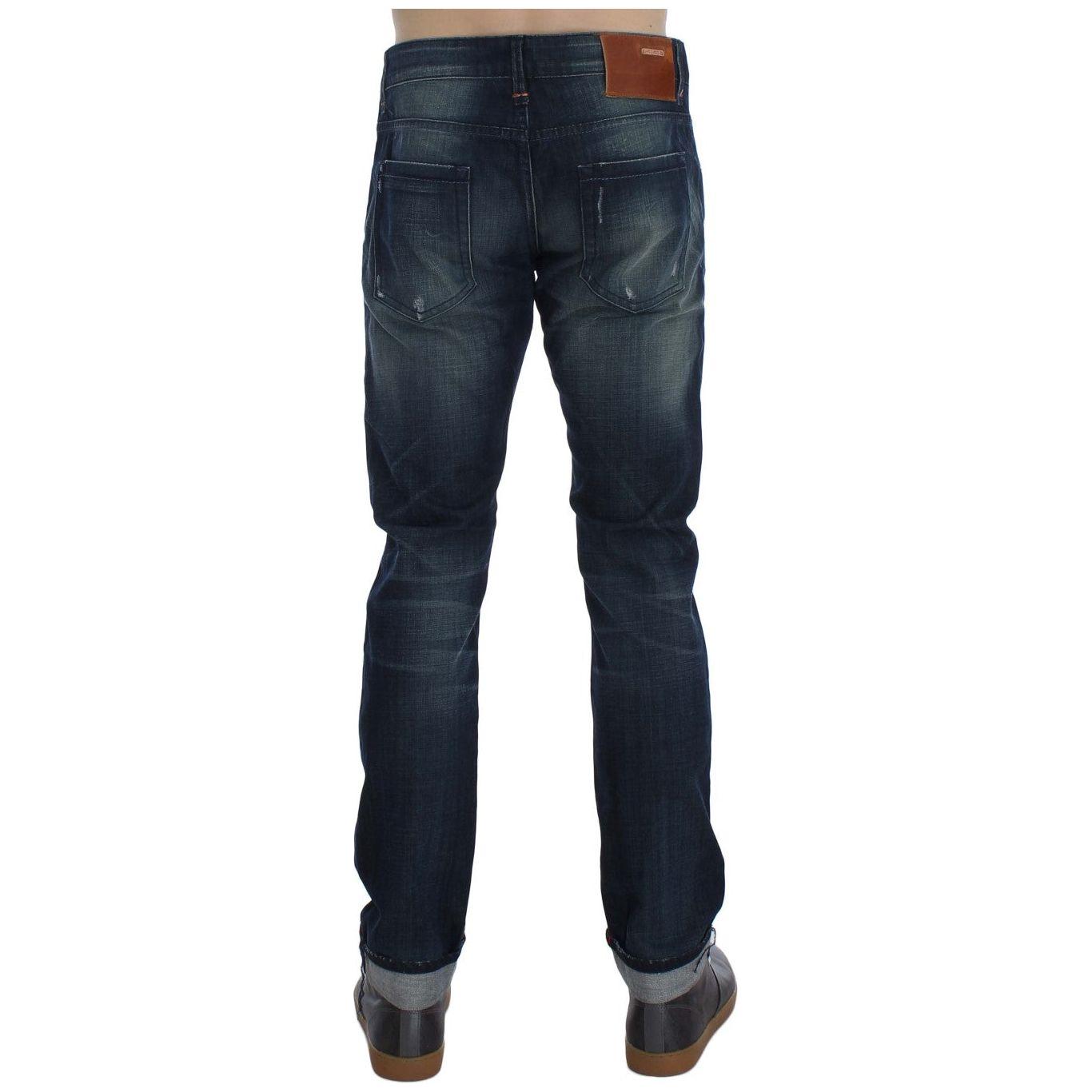 Acht Blue Wash Cotton Denim Slim Fit Jeans SIG30494-1