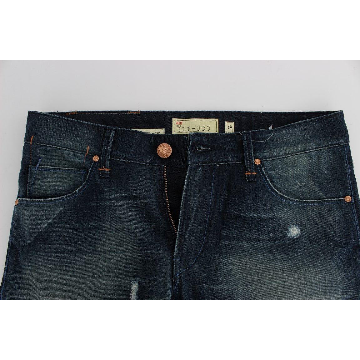 Acht Blue Wash Cotton Denim Slim Fit Jeans SIG30494-1