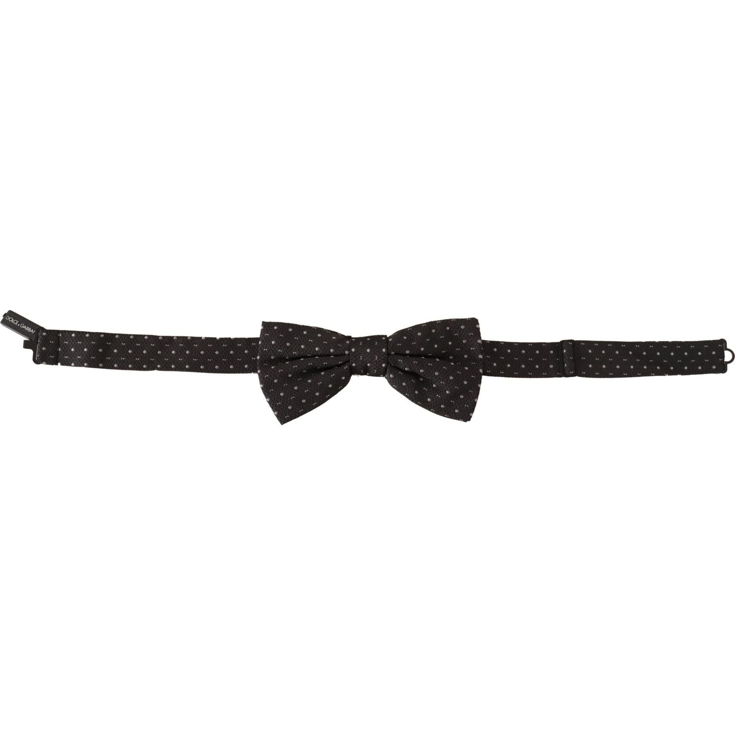 Dolce & Gabbana Gray Polka Dot 100% Silk Neck Papillon Tie