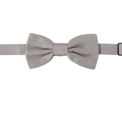 Dolce & Gabbana Gray 100% Silk Adjustable Neck Papillon Tie