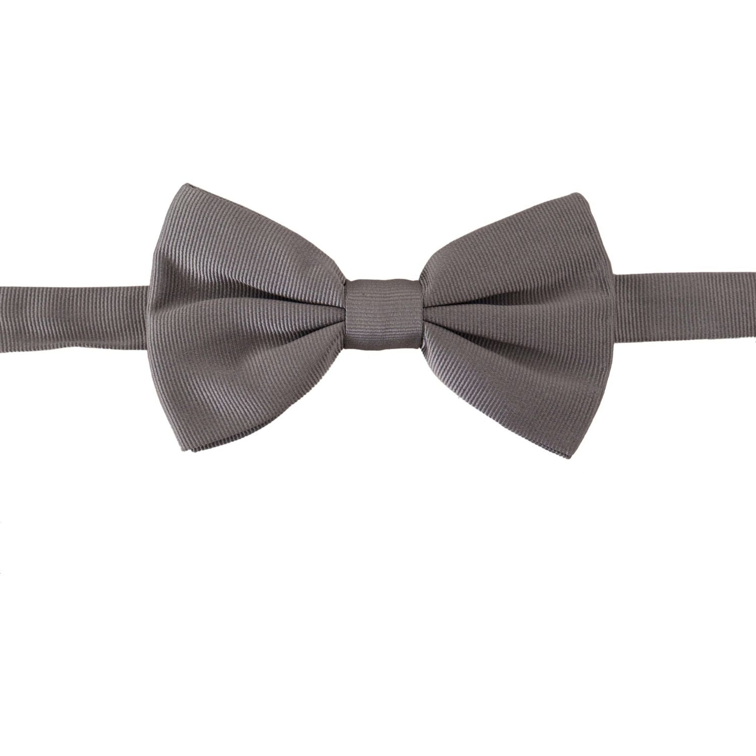 Dolce & Gabbana Gray 100% Silk Adjustable Neck Papillon Tie