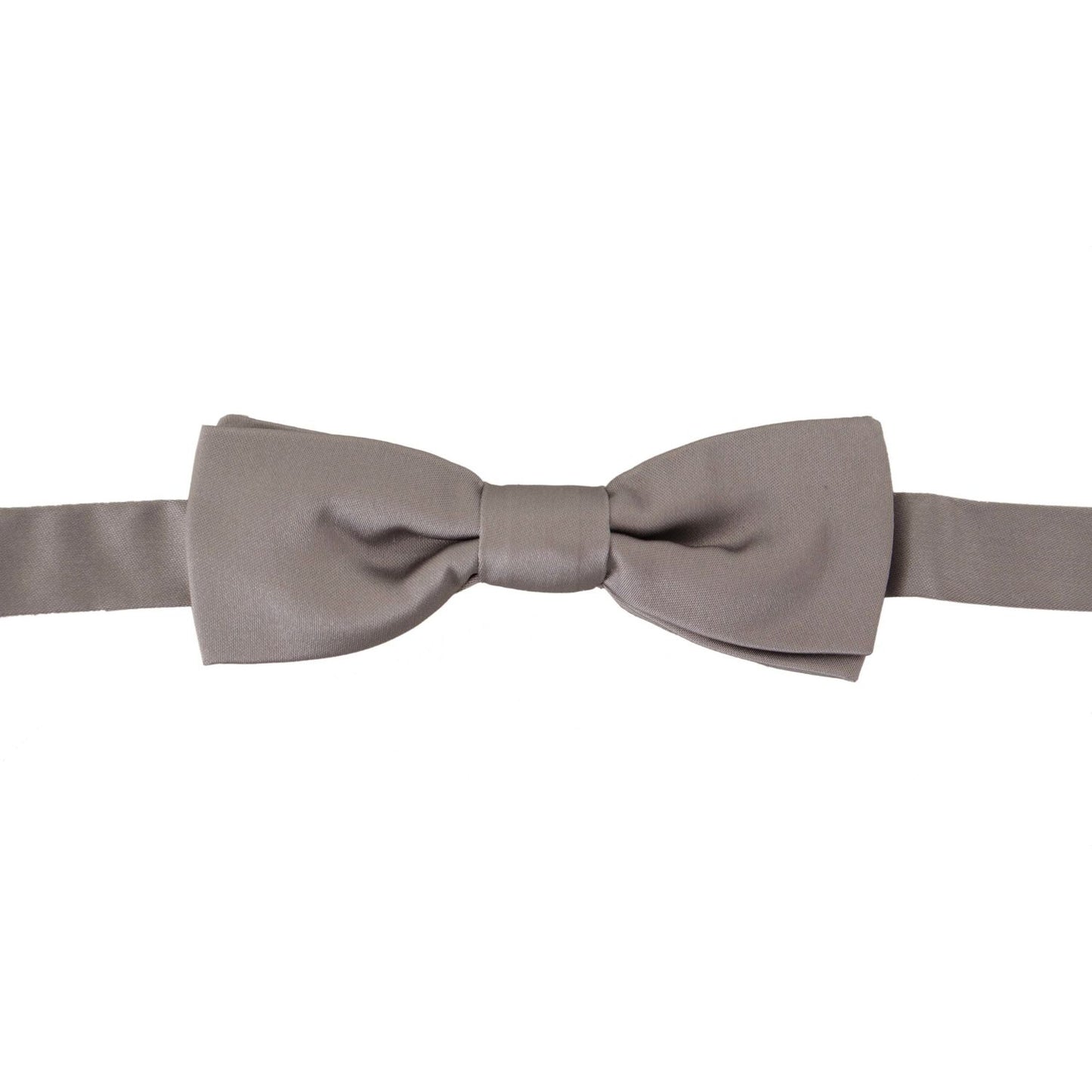 Dolce & Gabbana Silver 100% Silk Slim Adjustable Neck Papillon Tie