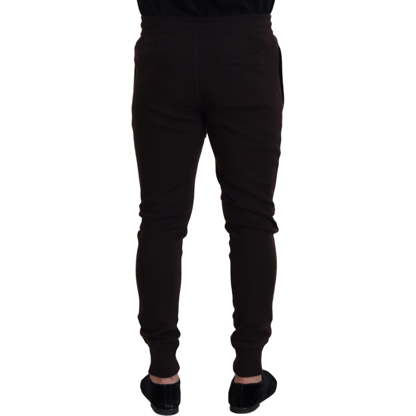 Dolce & Gabbana Brown Cashmere Trousers Bottoms Drawstring Pants