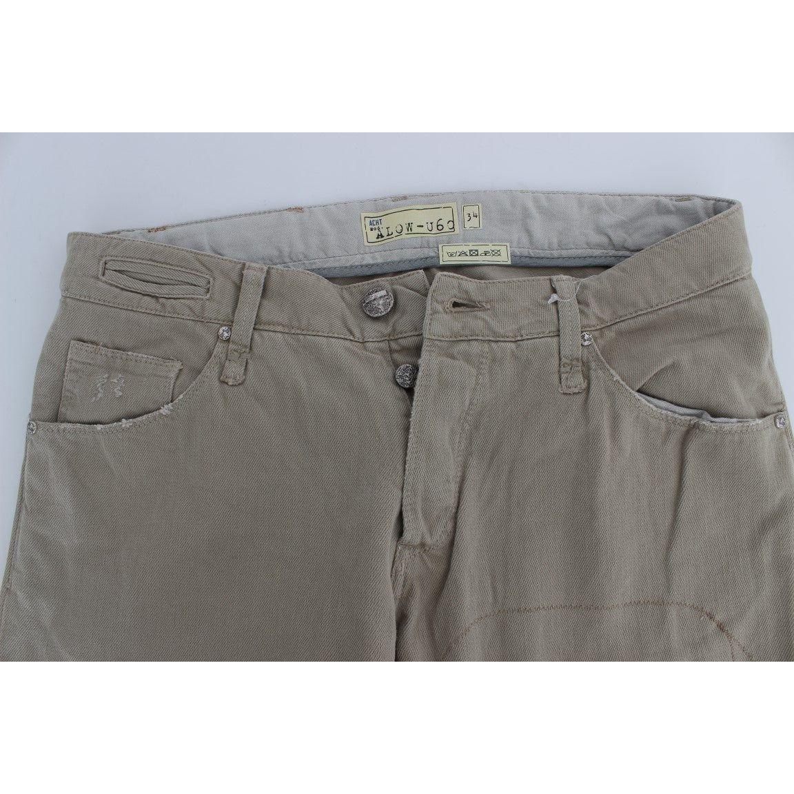 Acht Beige Cotton Patchwork Jeans Jeans & Pants