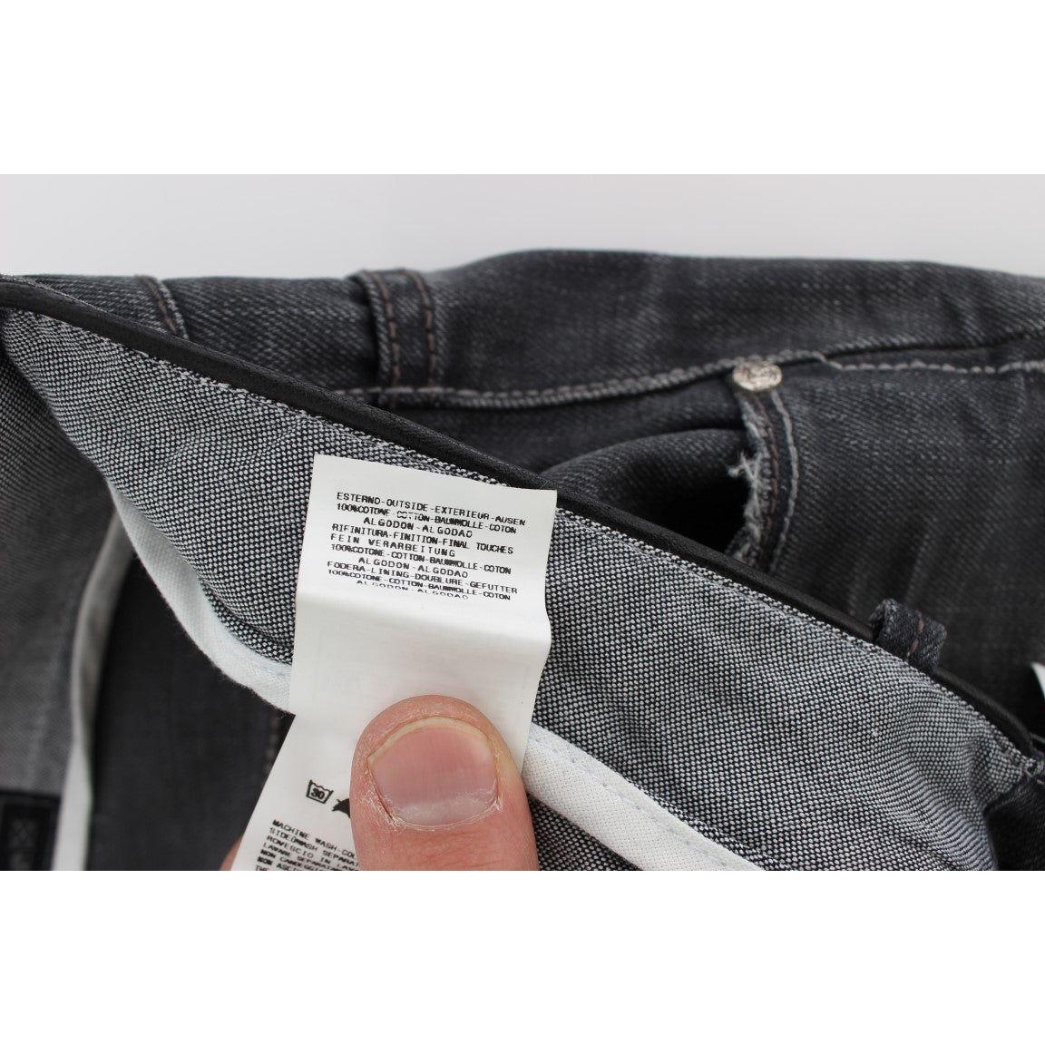 Acht Gray Cotton Regular Low Fit Jeans