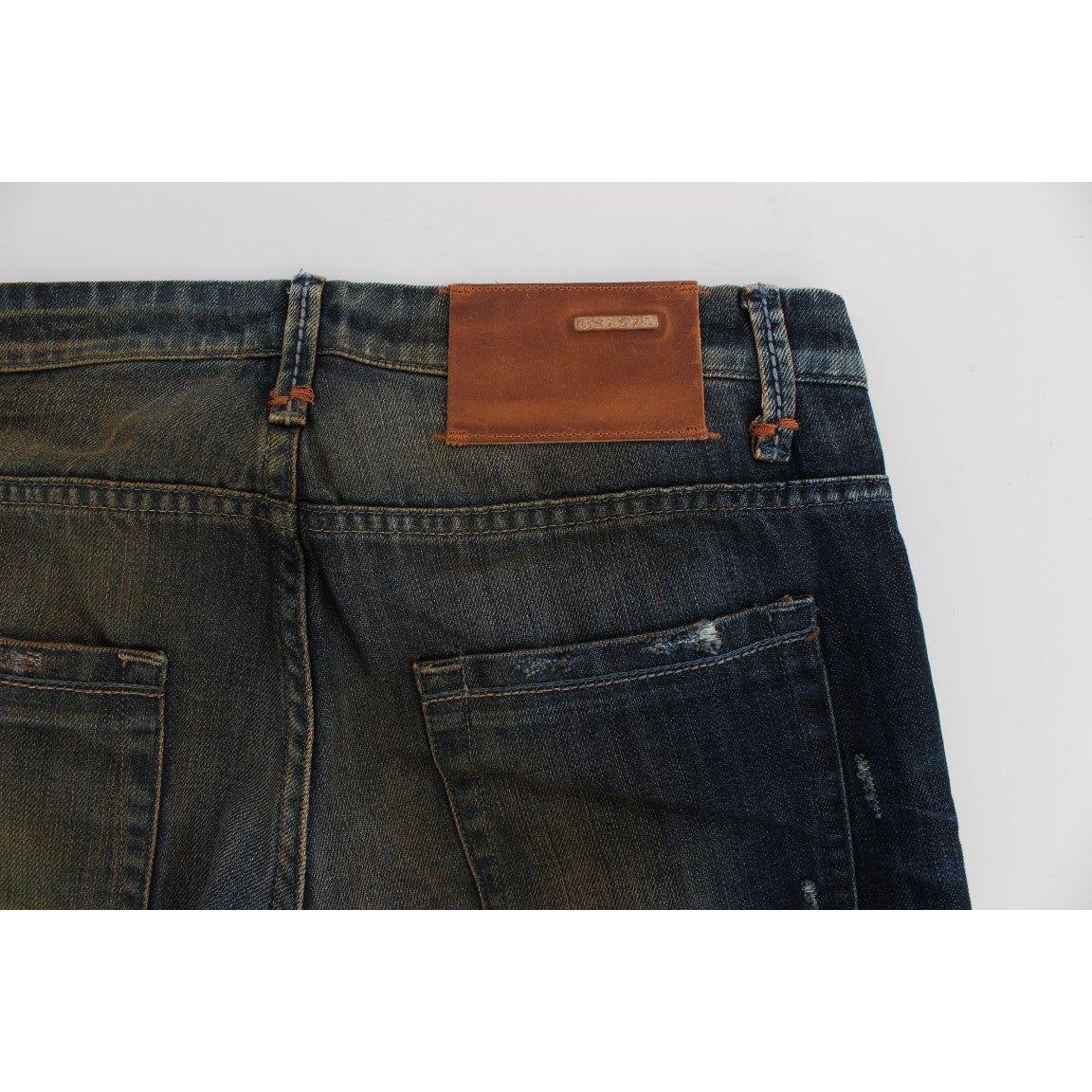 Acht Blue Wash Cotton Regular Straight Fit Jeans