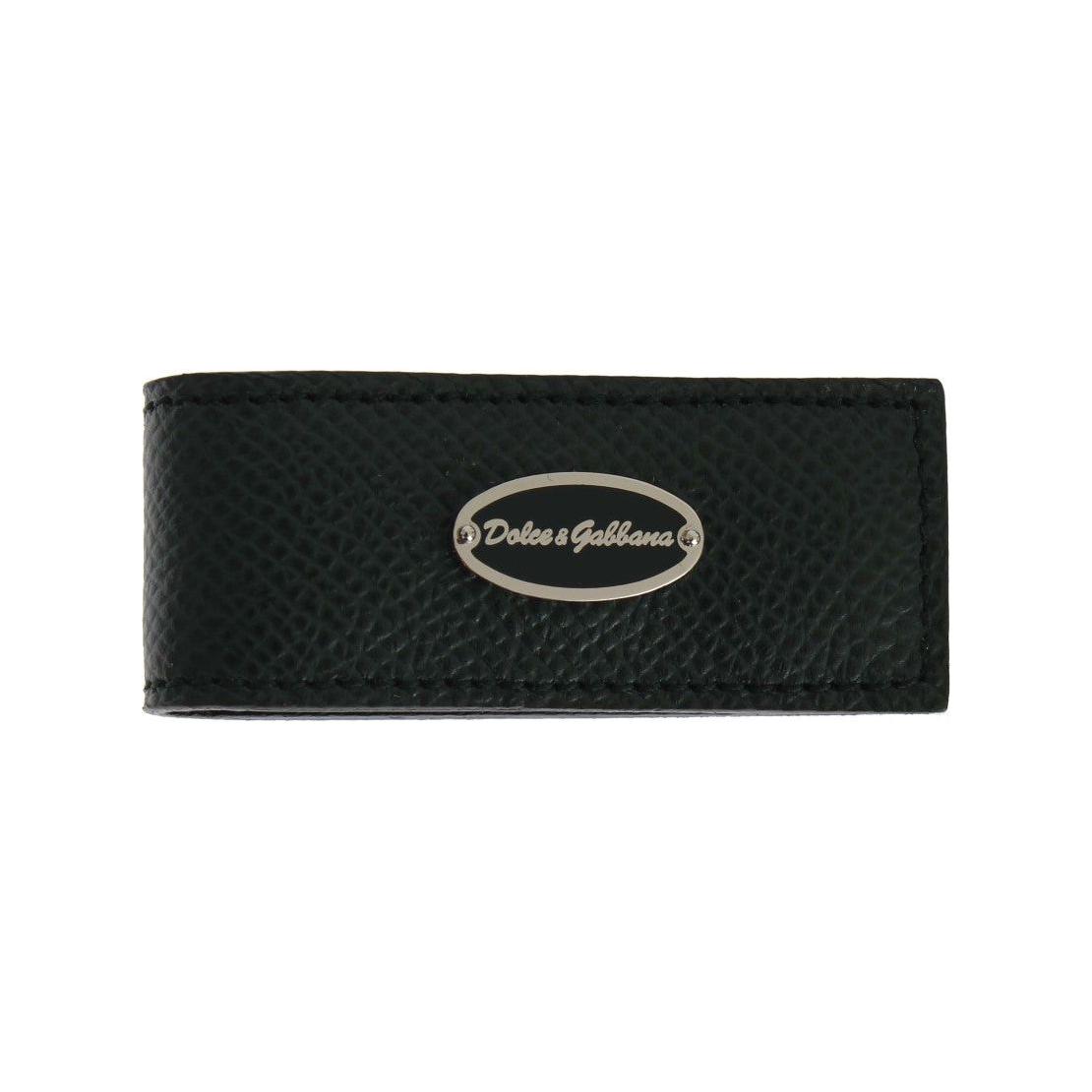 Dolce & Gabbana Green Leather Magnet Money Clip SIG31662