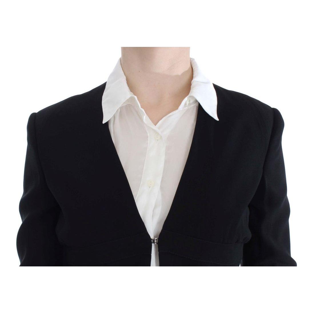 Exte Black Blue Two Piece Suit Skirt & Blazer SIG30906-2