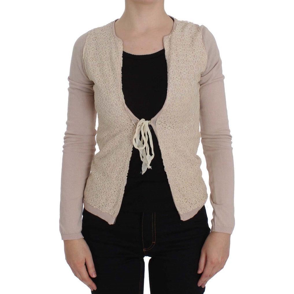 PINK MEMORIES Pink Floral Lace Wrap Sweater SIG32534-1