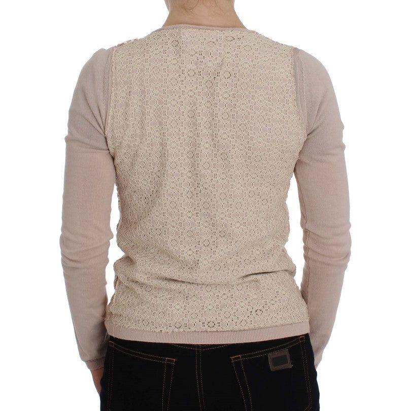 PINK MEMORIES Pink Floral Lace Wrap Sweater SIG32534-1