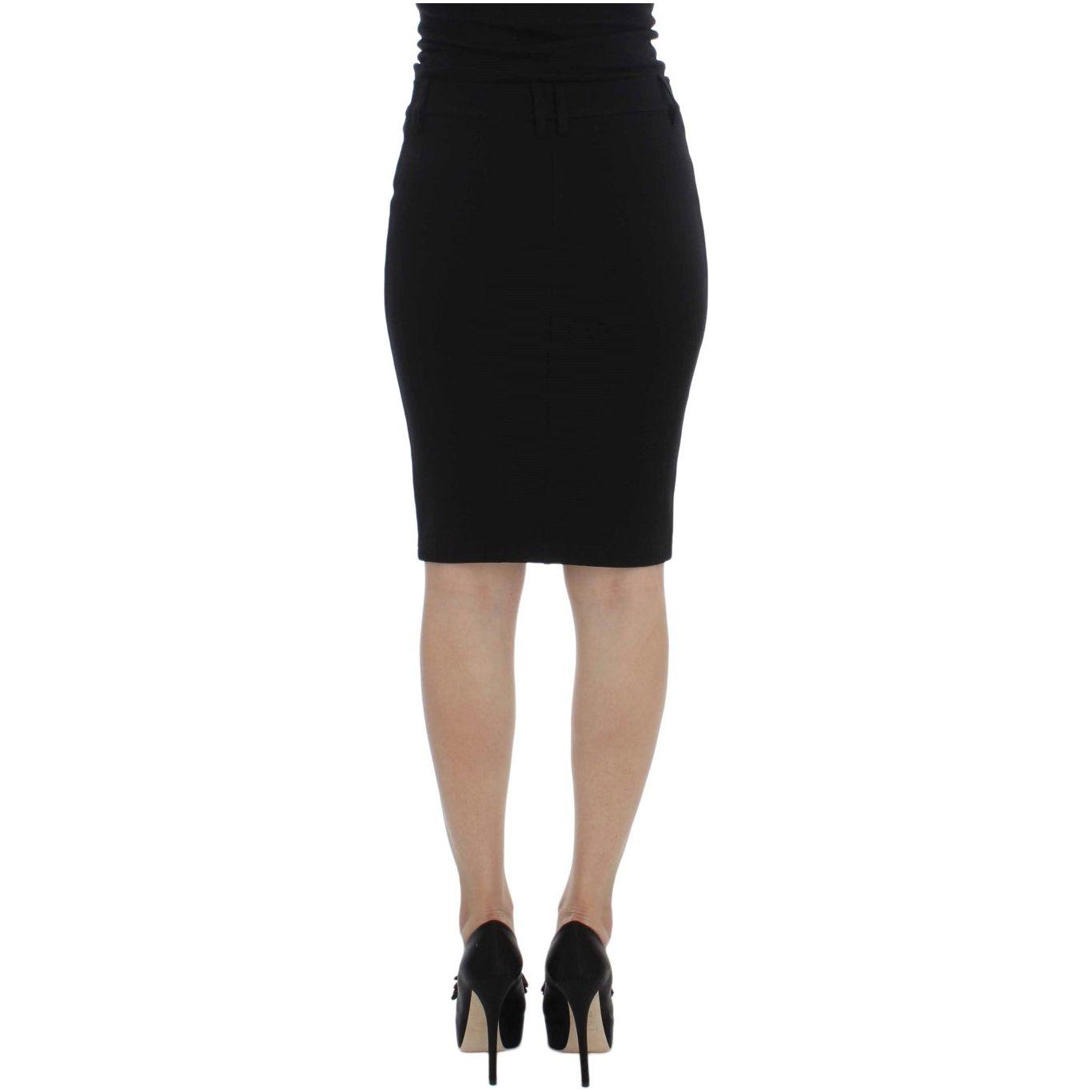 PLEIN SUD Black Straight Pencil Skirt