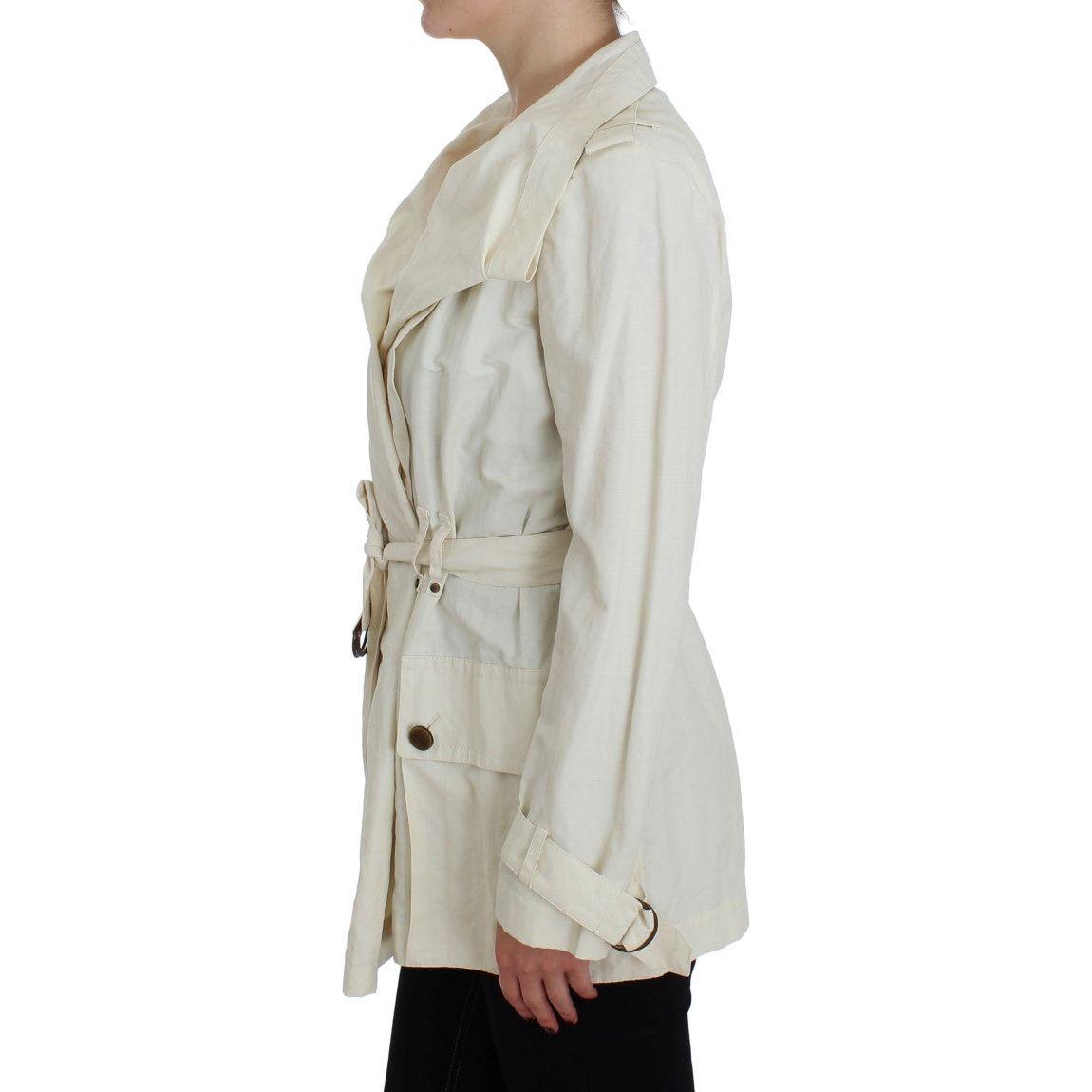 PLEIN SUD White Trench Coat Jacket