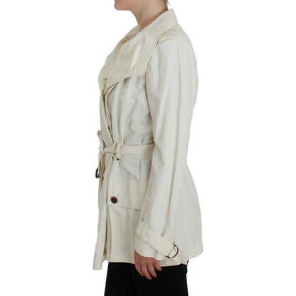 PLEIN SUD White Trench Coat Jacket Coats & Jackets