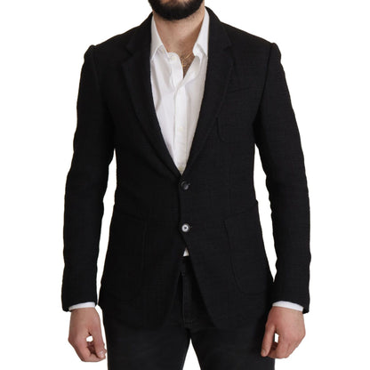Dolce & Gabbana Black Single Breasted Coat Men Blazer