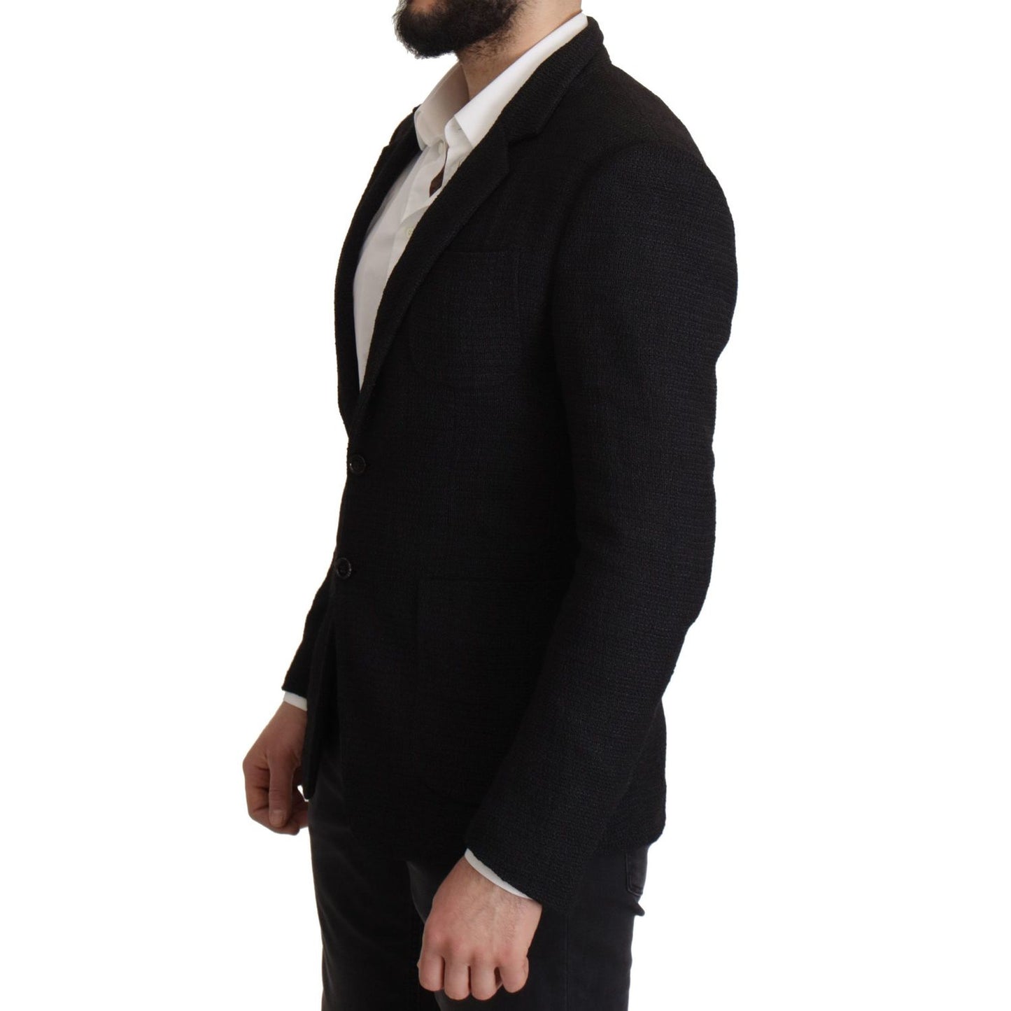 Dolce & Gabbana Black Single Breasted Coat Men Blazer