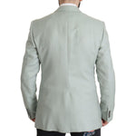 Dolce & Gabbana Elegant Mint Green Silk-Cashmere Blazer Dolce & Gabbana Dark Gray