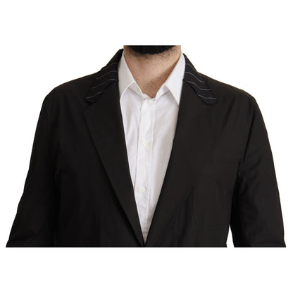 Dolce & Gabbana Black Cotton Single Breasted Blazer Jacket