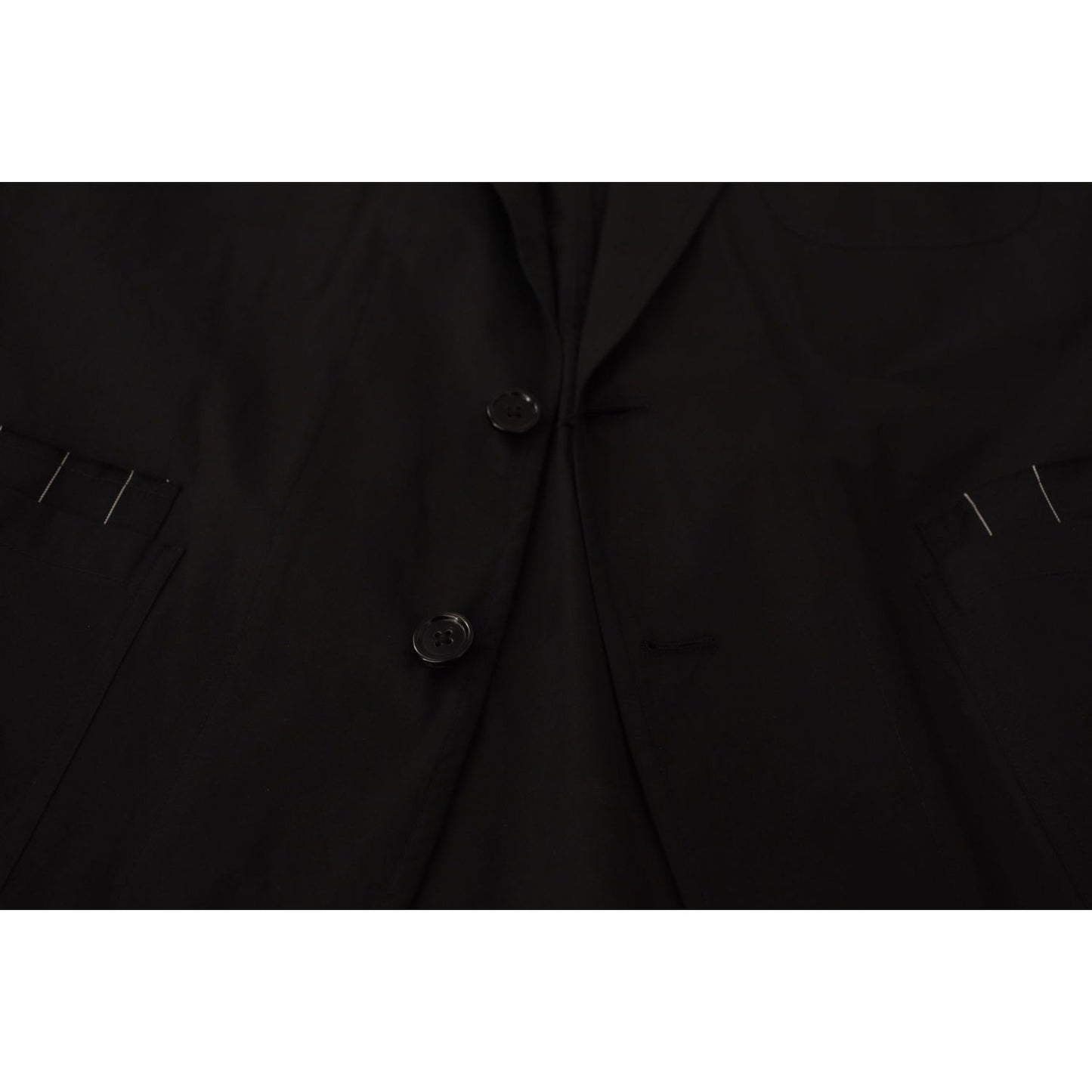 Dolce & Gabbana Black Cotton Single Breasted Blazer Jacket