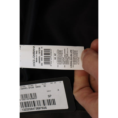 Dolce & Gabbana Black Houndstooth Polyester Bomber Jacket