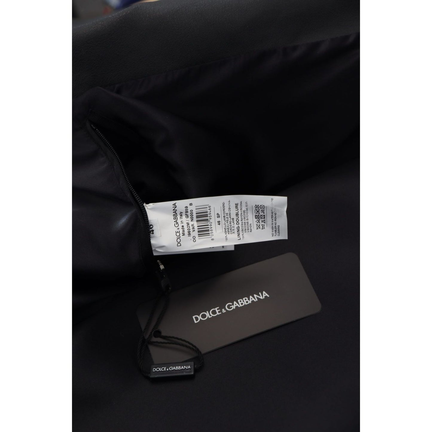 Dolce & Gabbana Black Leather Biker Coat Zipper Jacket