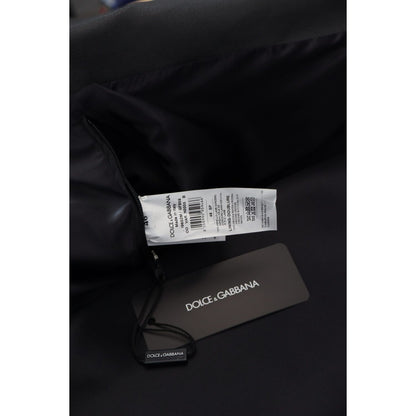 Dolce & Gabbana Black Leather Biker Coat Zipper Jacket