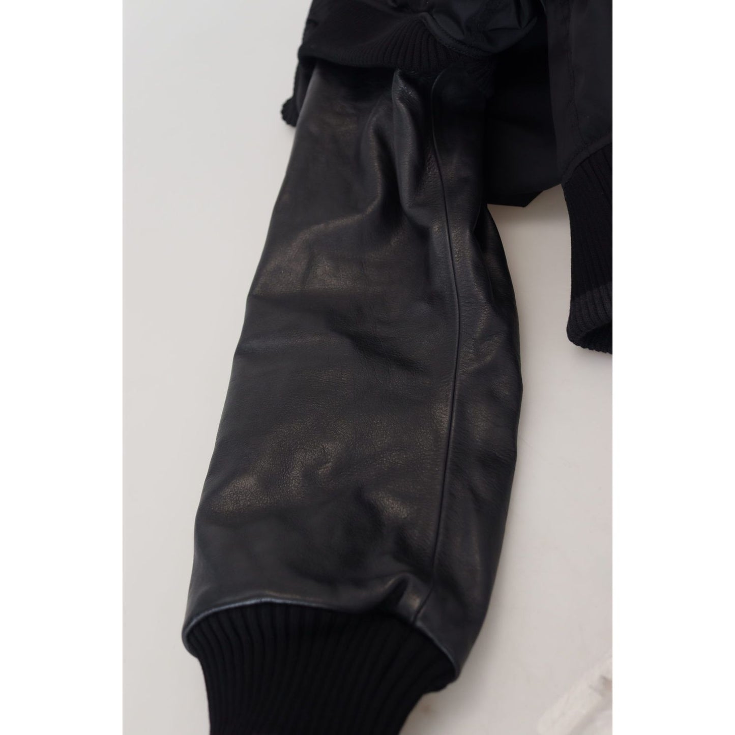 Dolce & Gabbana Black Nylon Crystals Coat Buttons Jacket