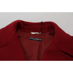 Dolce & Gabbana Red Wool Double Breasted Coat Jacket JKT3348- 52