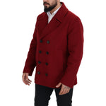 Dolce & Gabbana Red Wool Double Breasted Coat Jacket JKT3348- 52