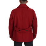 Dolce & Gabbana Red Wool Double Breasted Coat Jacket JKT3348- 52