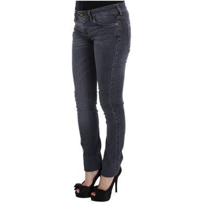 Cavalli Blue Wash Cotton Blend Slim Fit Jeans