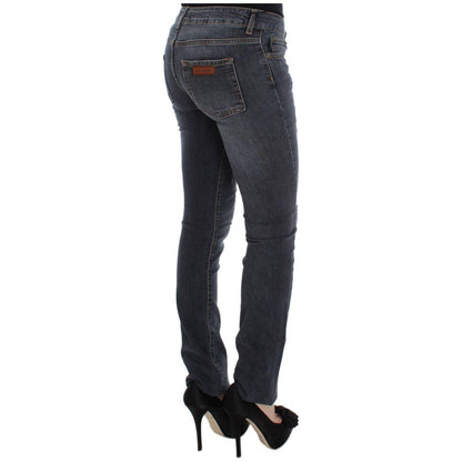 Cavalli Blue Wash Cotton Blend Slim Fit Jeans