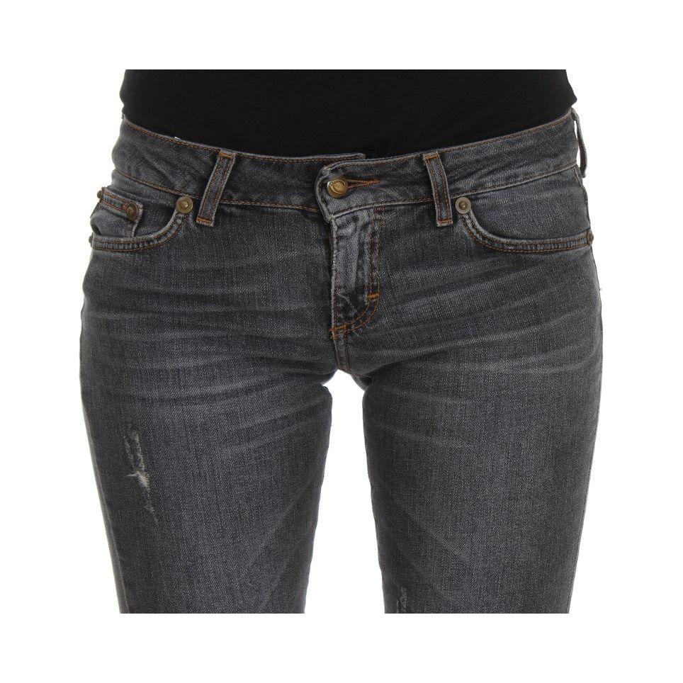 Cavalli Blue Wash Cotton Blend Slim Fit Jeans