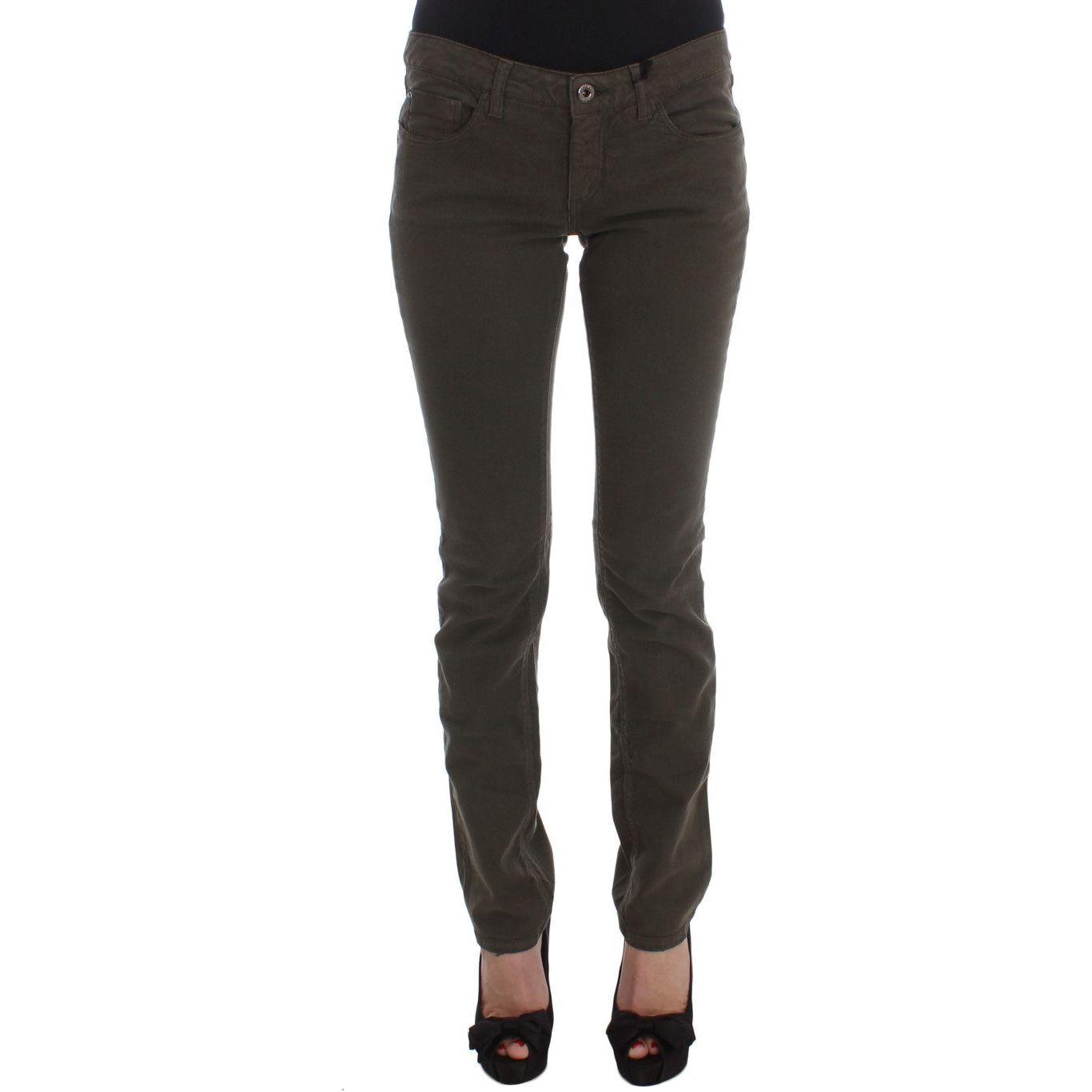 Costume National Green Cotton Blend Slim Fit Jeans SIG32577-1