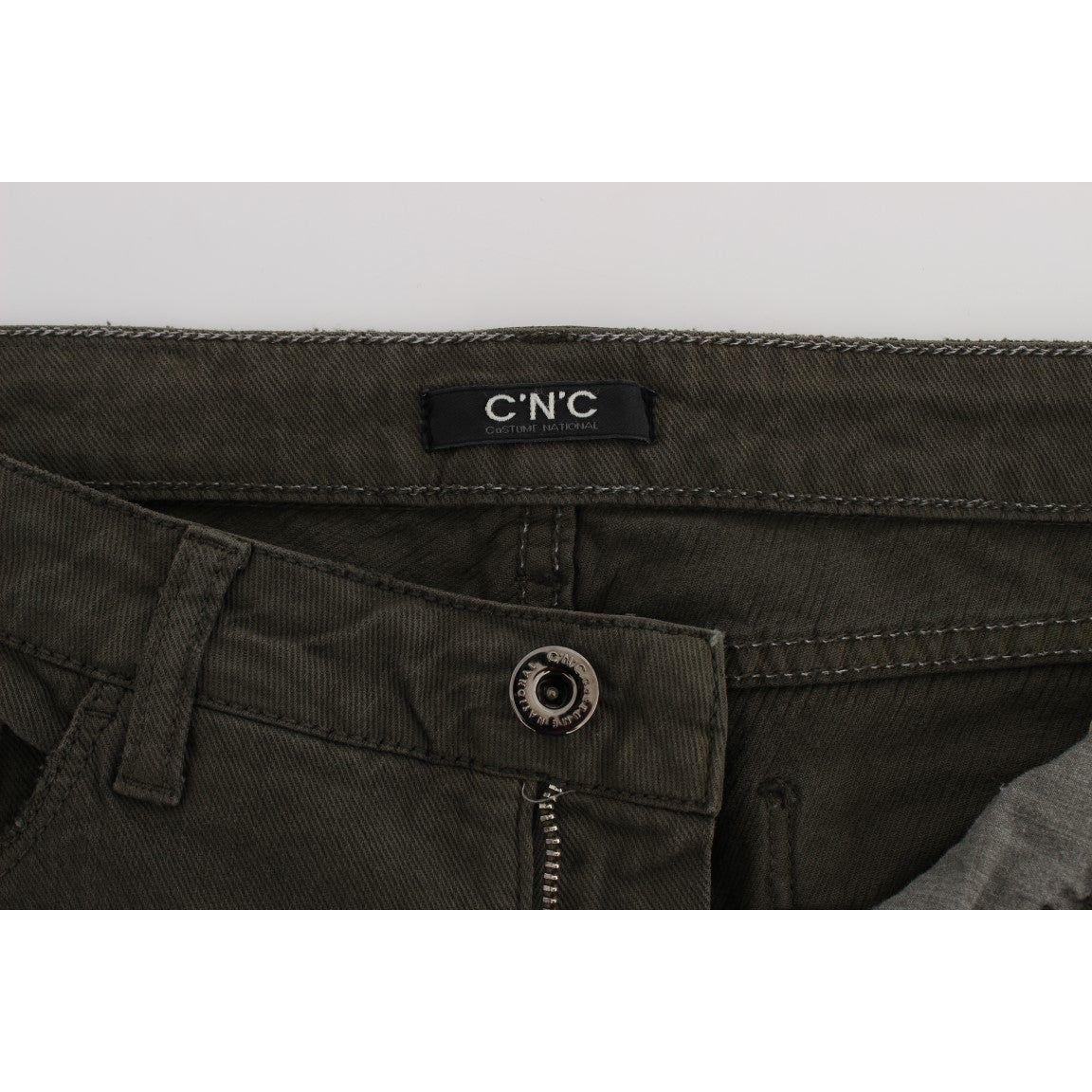 Costume National Green Cotton Blend Slim Fit Jeans SIG32577-1