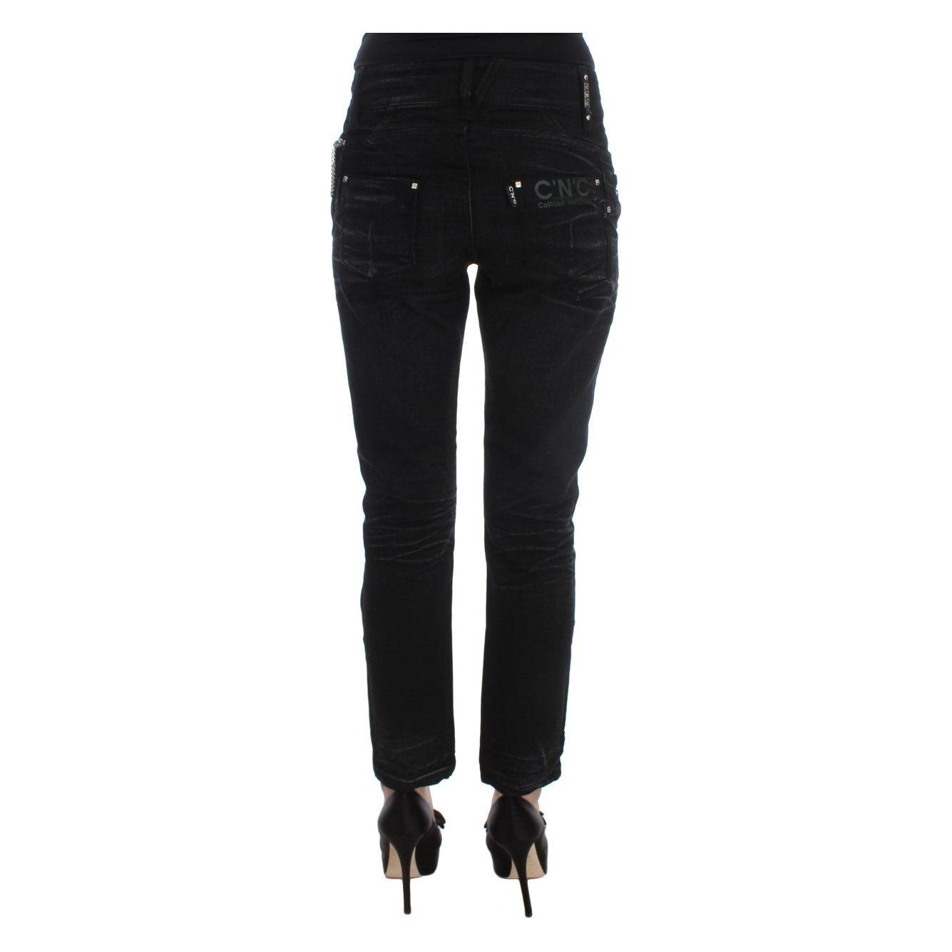 Costume National Black Cotton Slouchy Slims Fit Jeans SIG32582-1