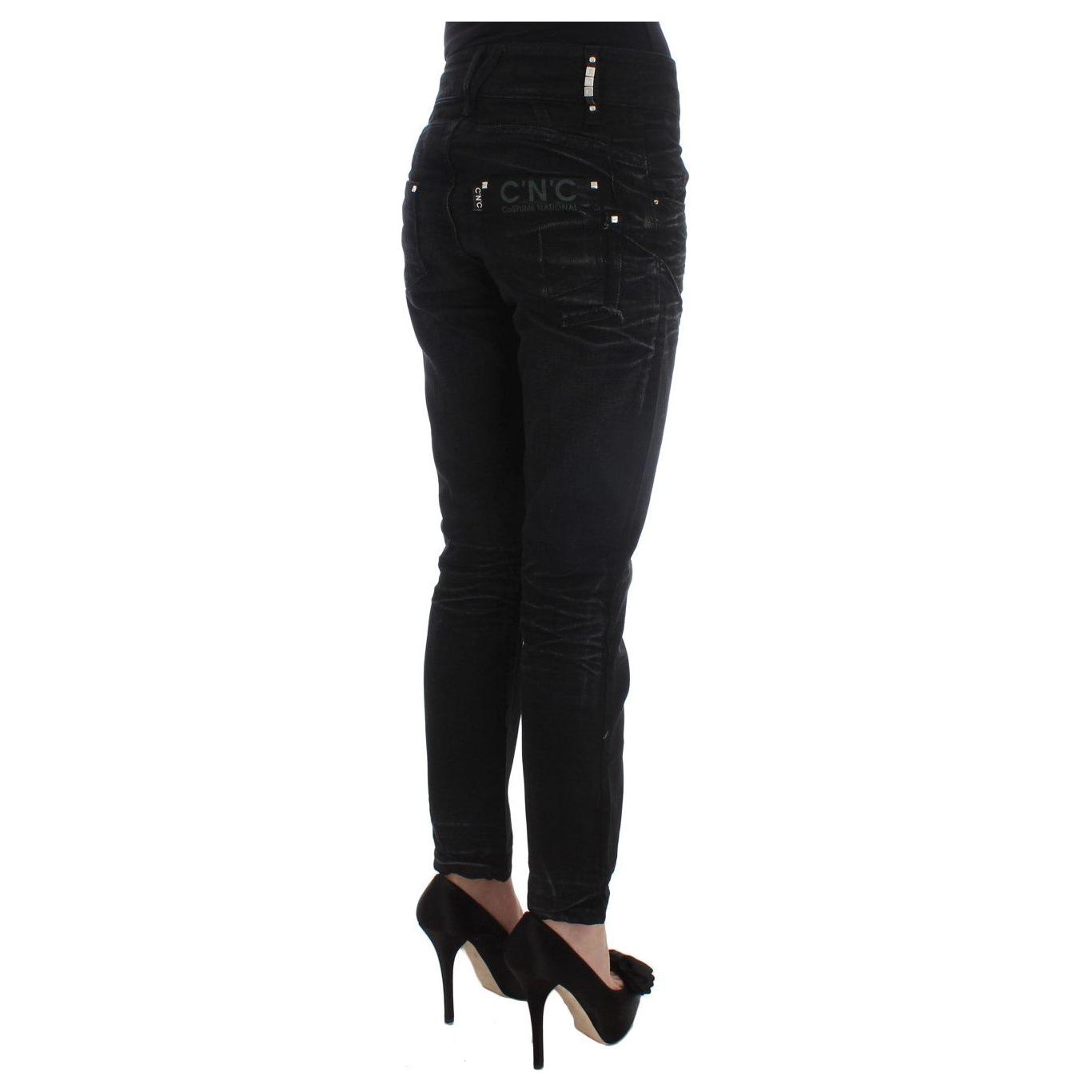 Costume National Black Cotton Slouchy Slims Fit Jeans SIG32582-1