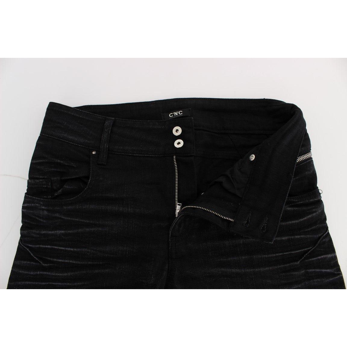 Costume National Black Cotton Slouchy Slims Fit Jeans SIG32582-1