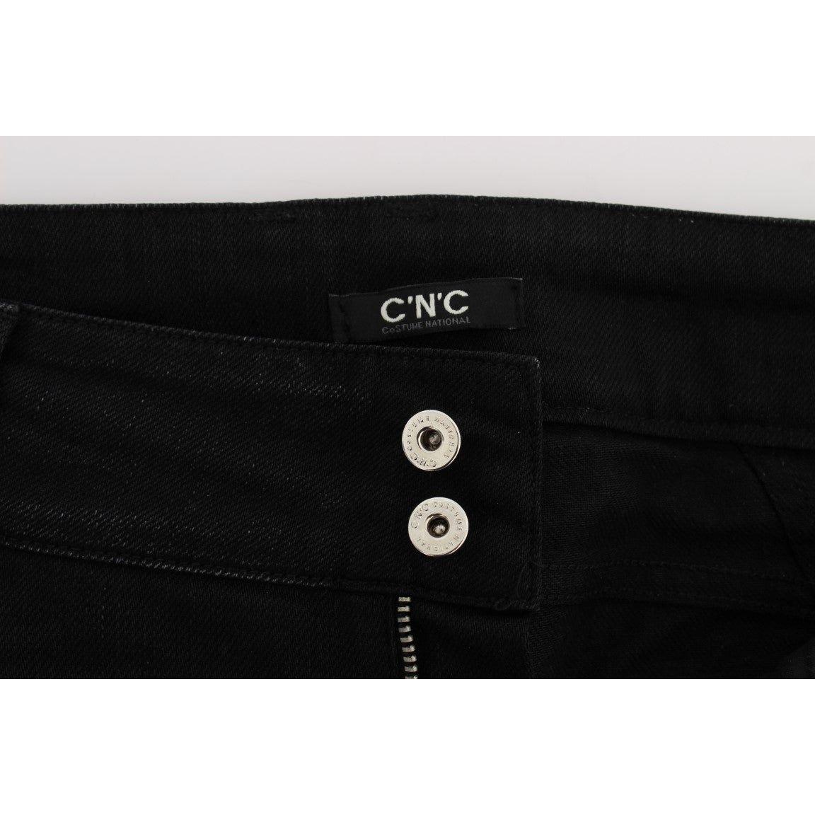 Costume National Black Cotton Slouchy Slims Fit Jeans SIG32582-1