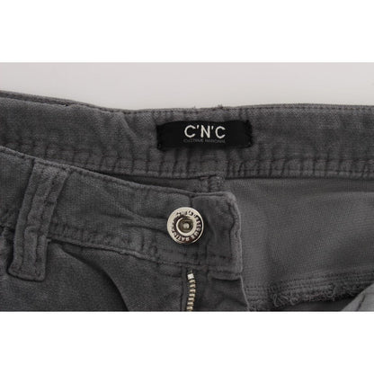 Costume National Gray Cotton Super Slim Corduroys Jeans