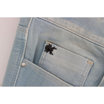 Costume National Blue Cotton Blend Super Slim Fit Jeans Jeans & Pants