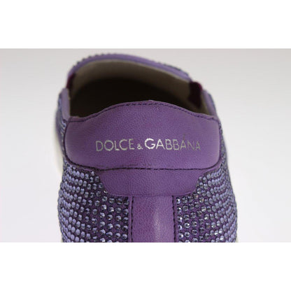 Dolce & Gabbana Purple Strass Canvas Logo Sneakers MAN SNEAKERS