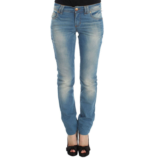 John Galliano Blue Wash Cotton Blend Slim Fit Jeans