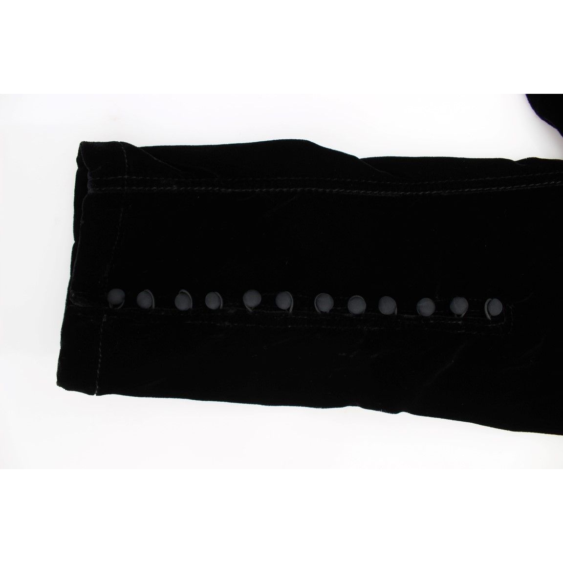 Ermanno Scervino Black Viscose Blend Velvet Slim Fit Pants
