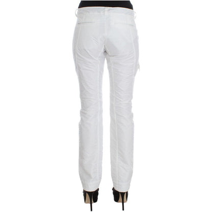 Ermanno Scervino White Nylon Padded Slim Fit Cargo Pants