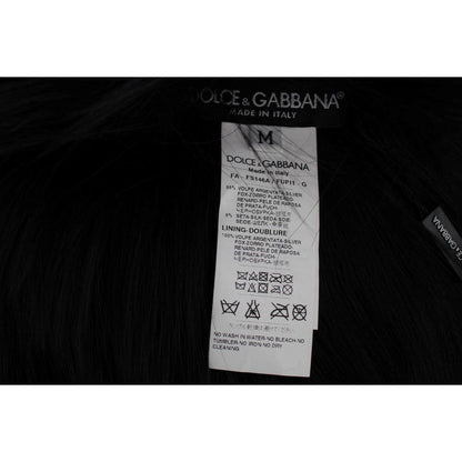 Dolce & Gabbana Black Fox Fur Shoulder Wrap Cover Collar Scarf Fur Wrap Scarves