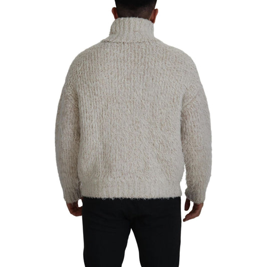 Dolce & Gabbana Elegant Cream Turtleneck Wool Blend Sweater TSH7901- 46
