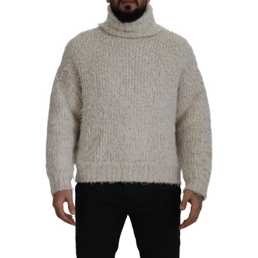 Dolce & Gabbana Elegant Cream Turtleneck Wool Blend Sweater TSH7901- 46
