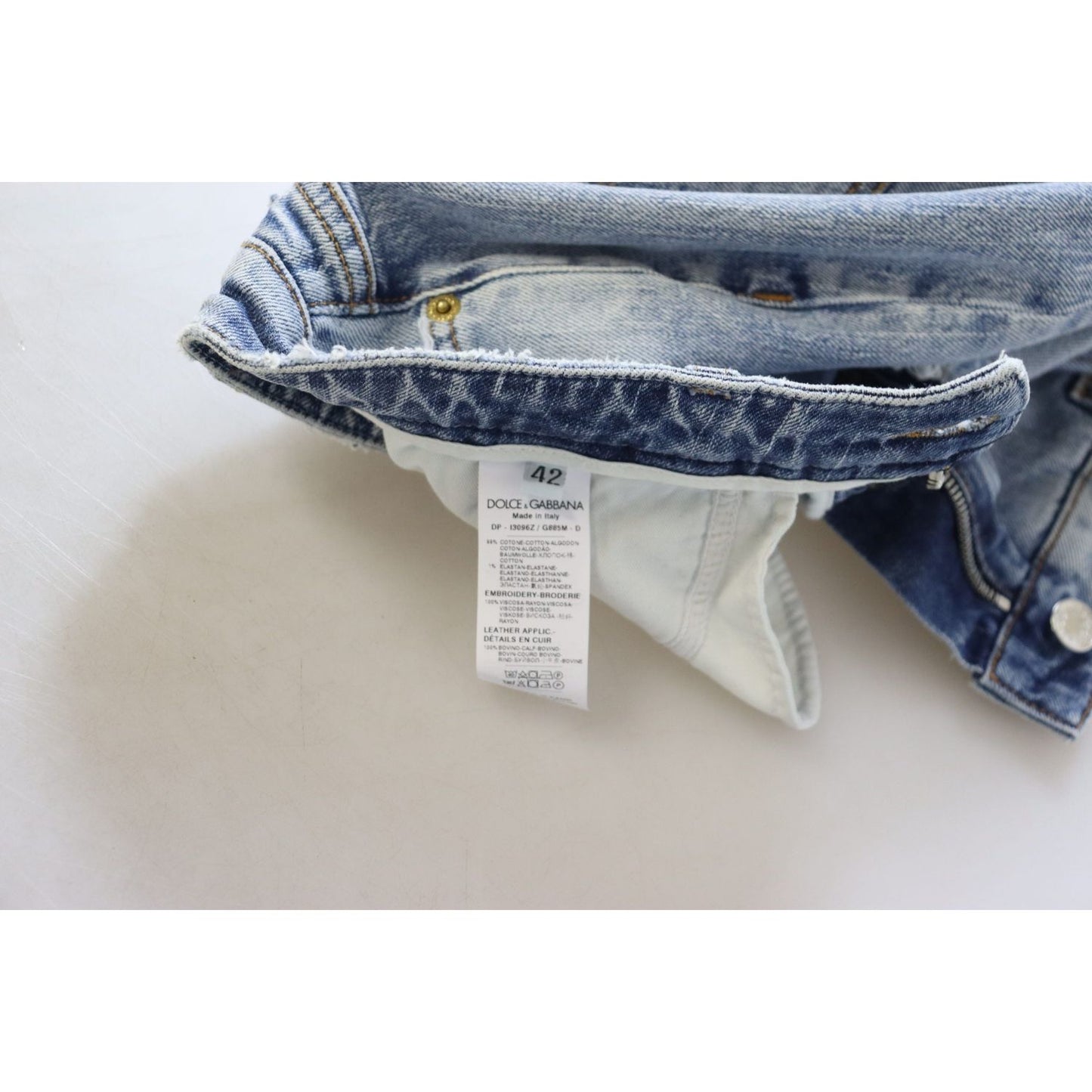 Dolce & Gabbana Blue Cotton Stretch Skinny Low Waist Denim Jeans