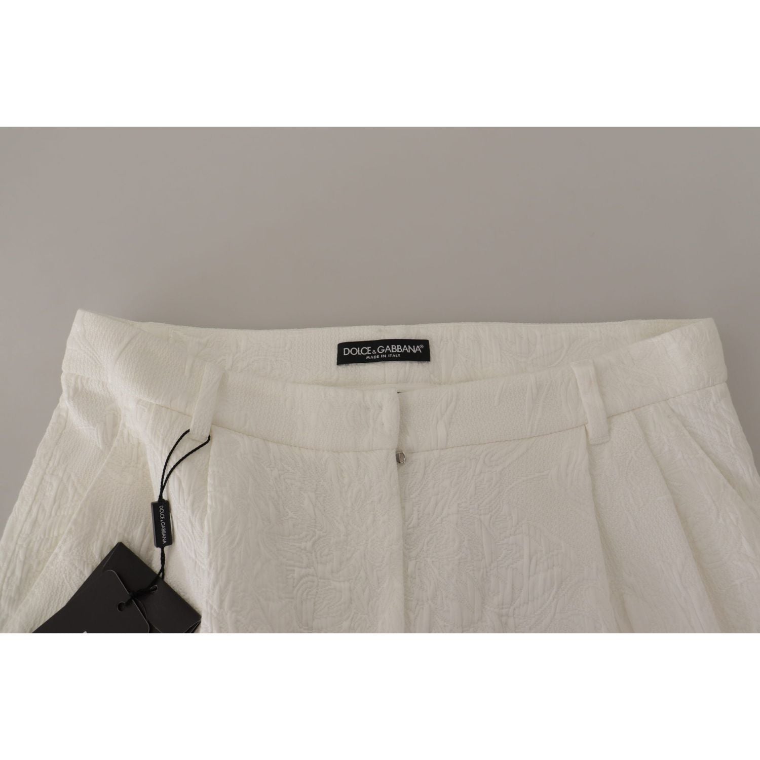 Dolce & Gabbana White High Waist Culotte Cotton Shorts