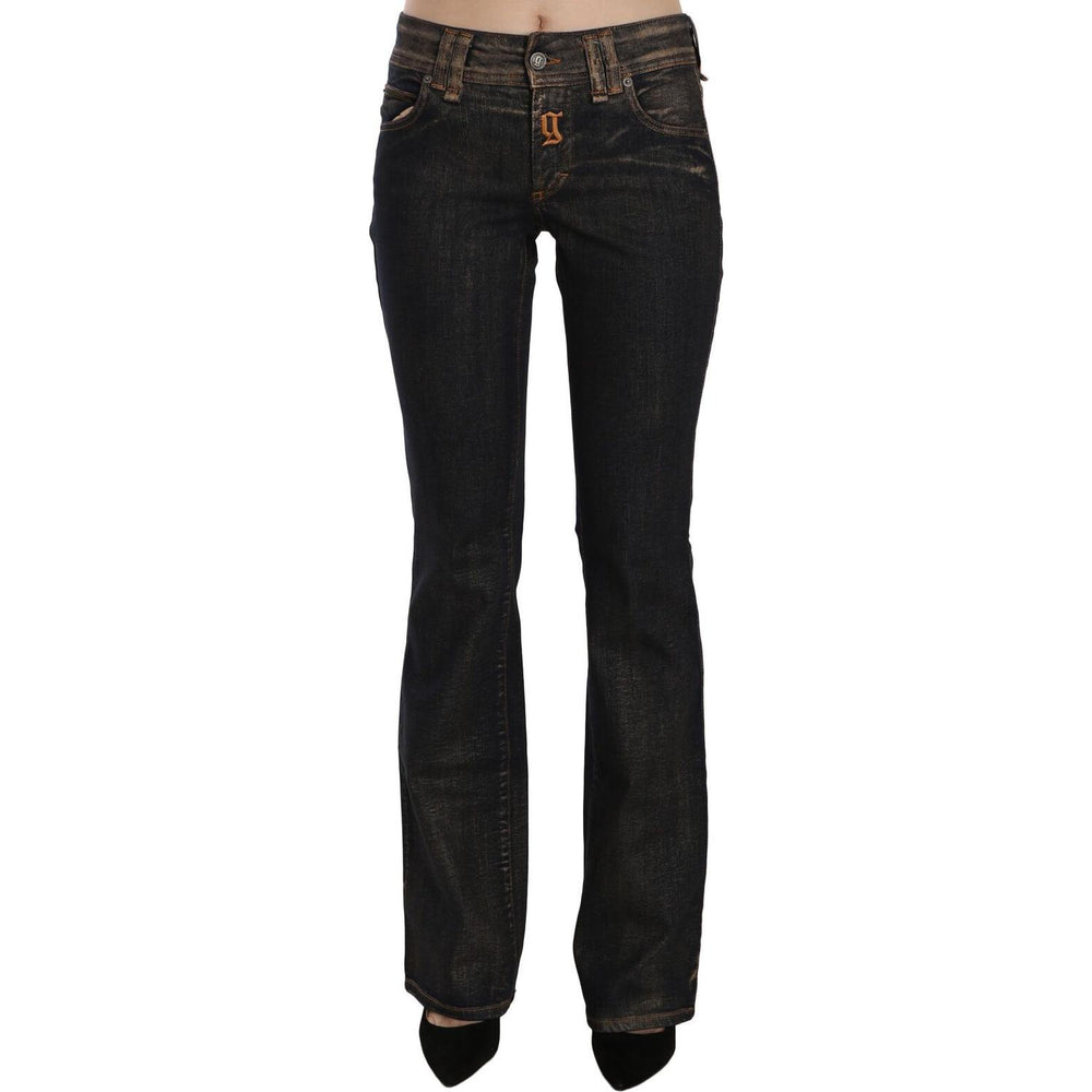 John Galliano Black Washed Mid Waist Flared Denim Pants Cotton PAN70554- 24